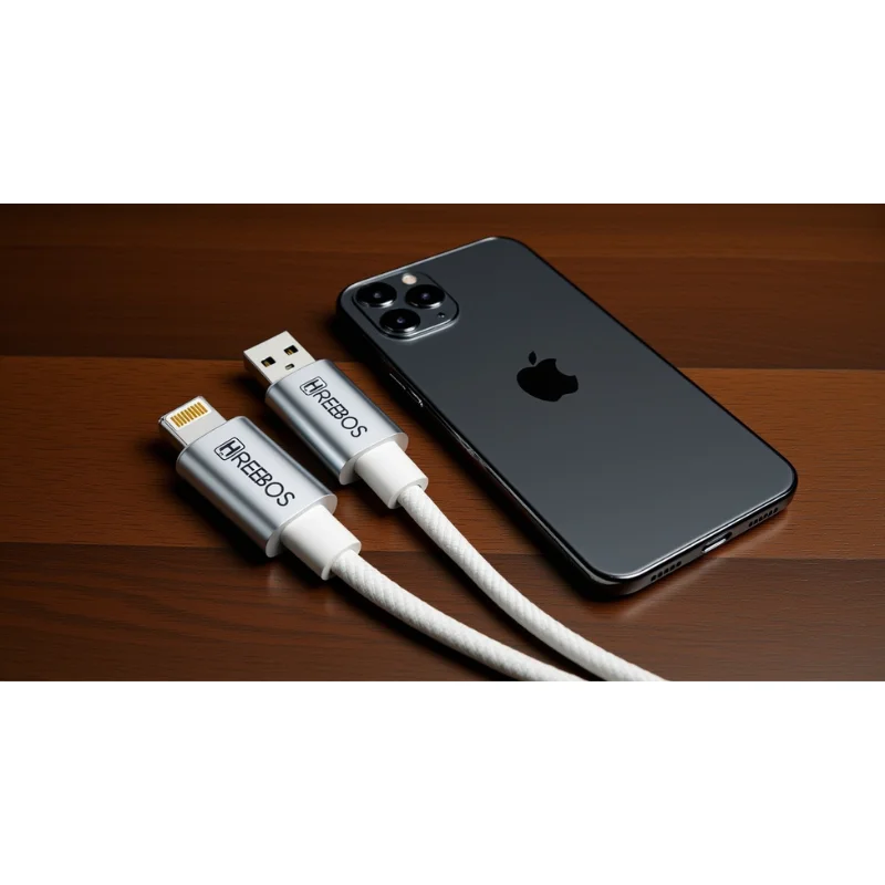 Imagem 2 de 4 do produto Cabo Hrebos Premium Cb-219i Usb-a Compativel Lightning 27w Branco Nylon Reforçado 1 Metro Compatível Com Iphone, Ipad