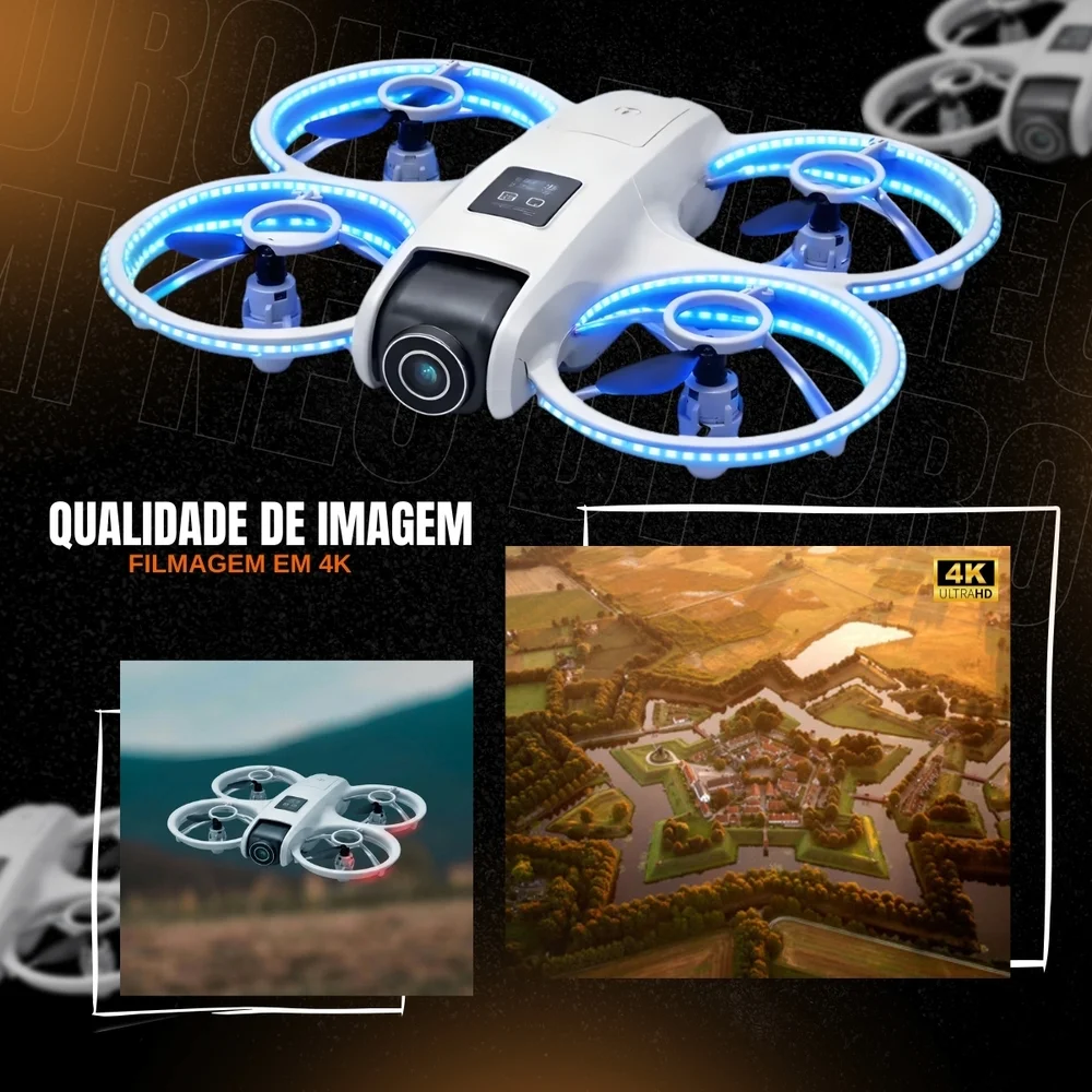 Imagem 3 de 5 do produto Drone D1 Pro Câmera Hd Wifi Controle Remoto Com Estabilização Fácil De Pilotar Para Iniciantes E Uso Profissional