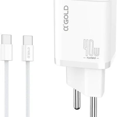 Carregador Turbo 40w Ultra Rápido Tipo C Com Carregamento Rápido Power Delivery + Cabo C Compatível Com Todos Aparelhos Tipo C Premium (usb Tipo C)