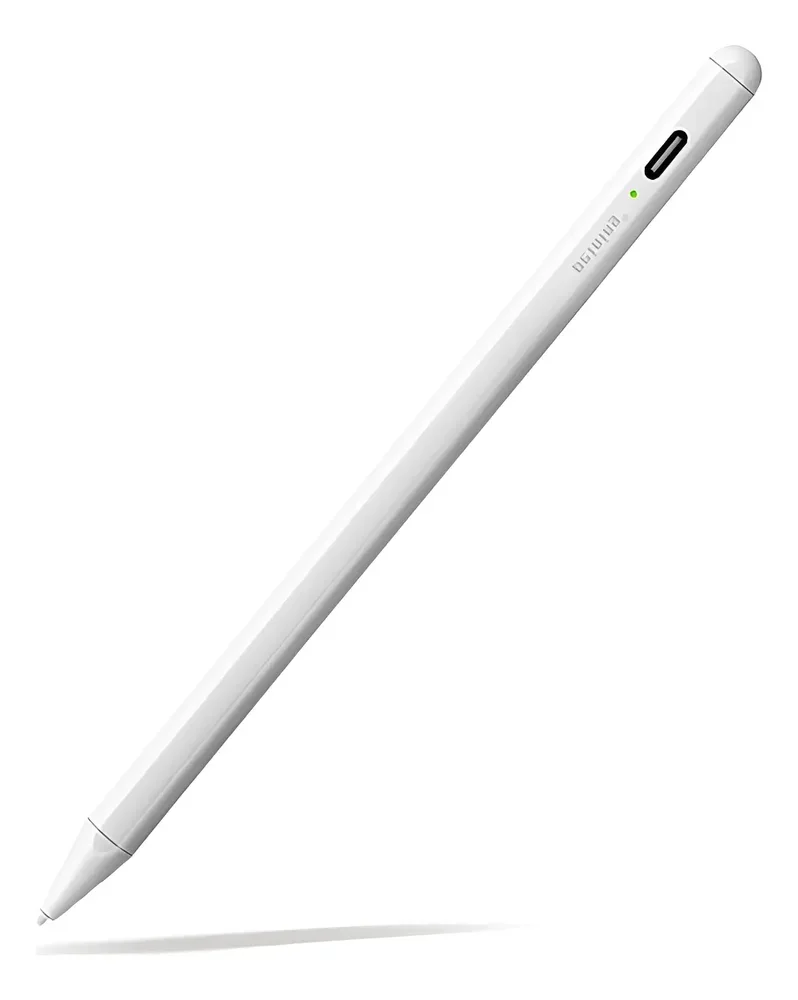 Caneta Inteligente Stylus Pencil Palm Rejection, Alta Precisão 1.0mm, Bateria Longa Duração, Carregamento Rápido Toque Inteligente, Branco