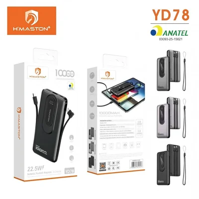 Carregador Portátil Power Bank 10000mah Preto Carregamento Rápido Em 1hora Design Compacto E Elegante Ideal Para Uso Diário E Viagens Alta Capacidade