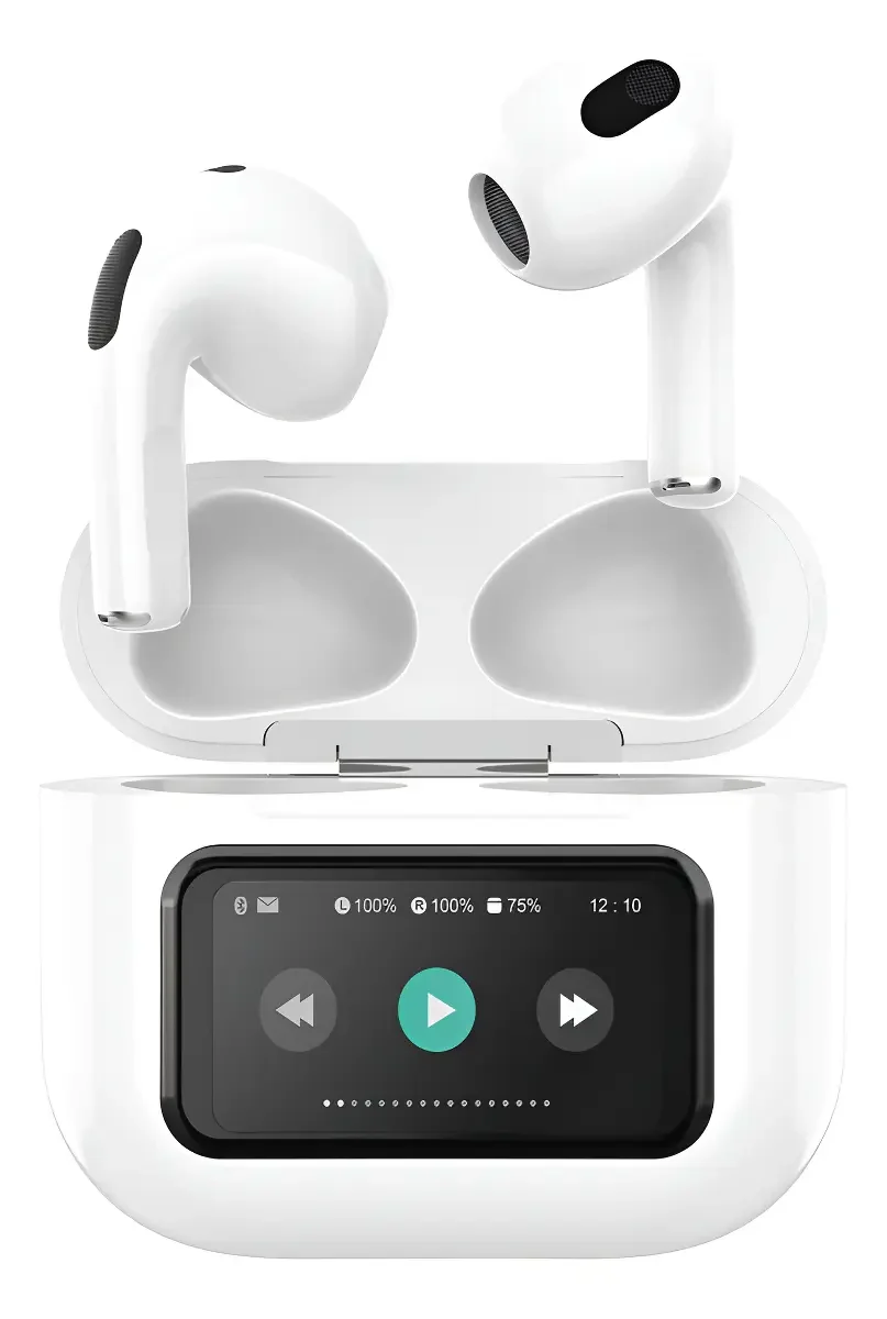 Fone De Ouvido Sem Fio Bluetooth Tws Smart Touch Screen Anc Cancelando Ruído Com Visor Lcd
