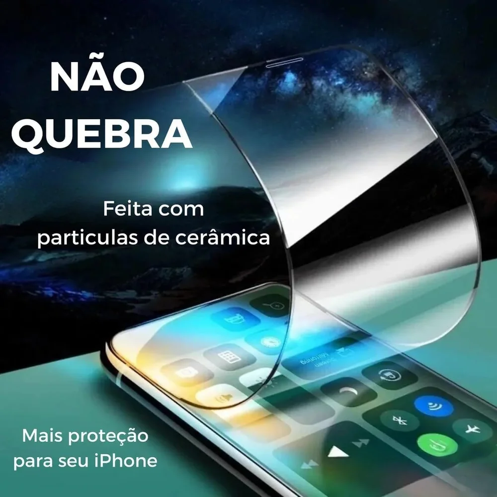 Imagem 2 de 4 do produto Película Privacidade De Tela Frontal 15/16 Pro Iphone Cerâmica De Privacidade Nano Gel Proteção Total Para Iphone 16/15 Pro Ceramica