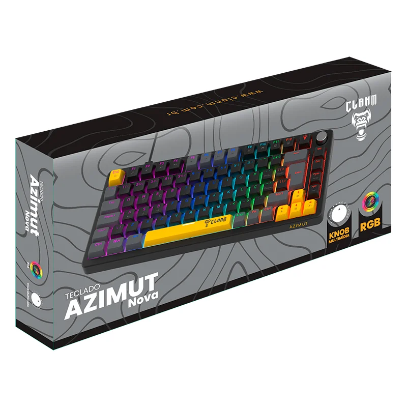 Imagem 3 de 5 do produto Teclado Gamer Meganico Azimut Nova - Preto - Clanm