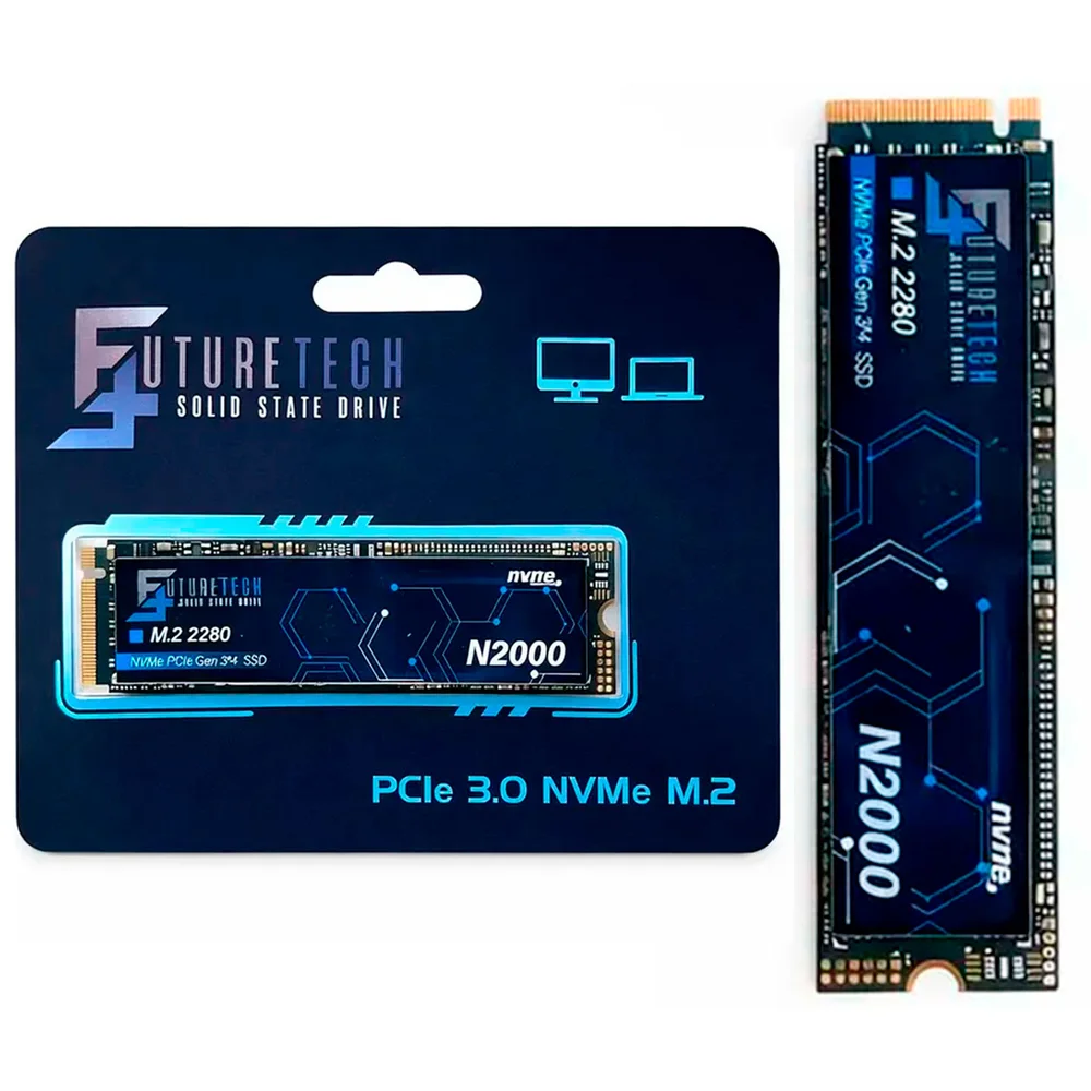 SSD Nvme Futuretech N2000 256gb, M.2 2280, PCie 3.0, Leitura Até 3200mb/s E Gravação 2000mb/s, Alta Velocidade, N2000-256