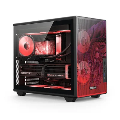 Gabinete Gamer Redragon Strafe Flow Dragon Atx Ca-618b Preto