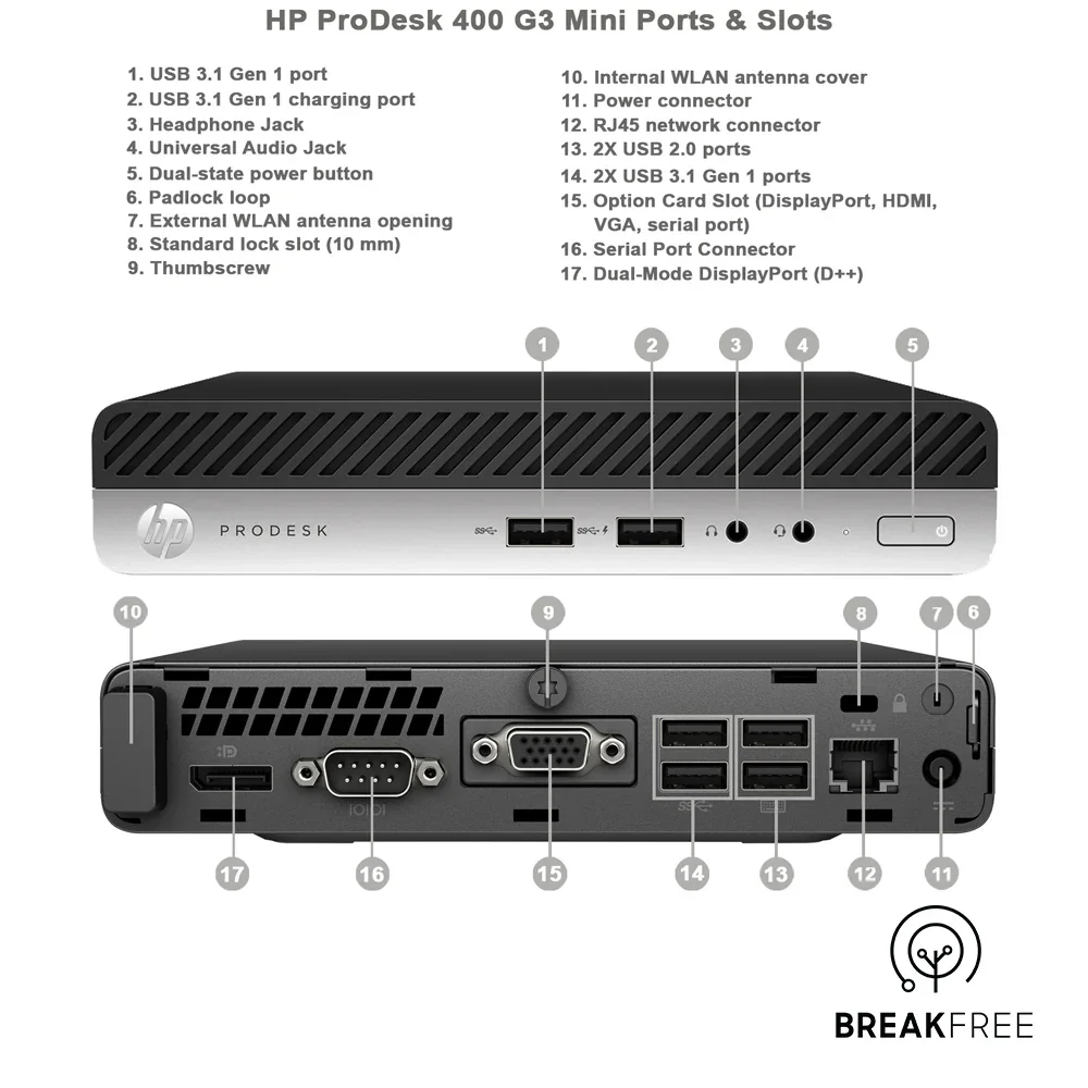 Mini PC Hp Prodesk G3 i5 7 Geraço 16gb Ddr4 SSD