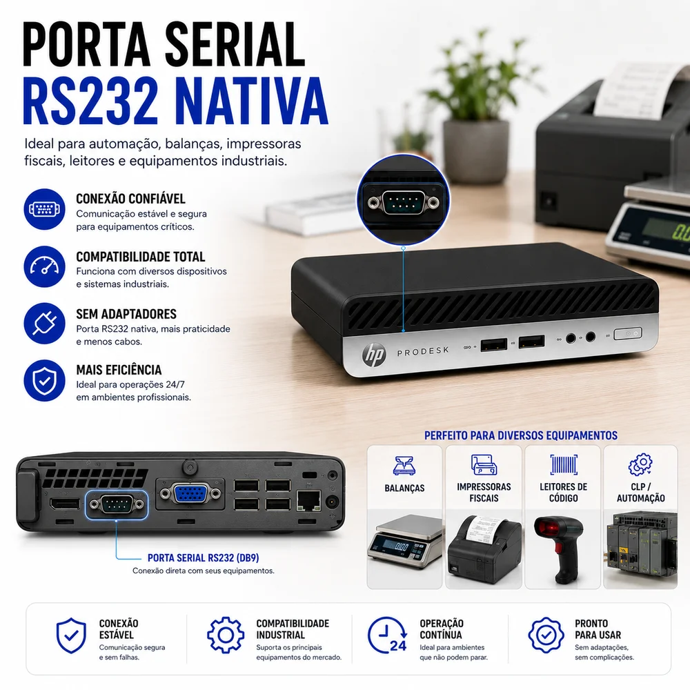 Mini PC Hp Prodesk G3 i5 7 Geraço 8GB Ddr4 SSD