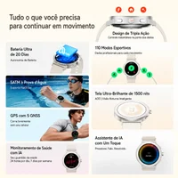 Smartwatch Realme Watch S5, Gps Integrado, Natação, Assistente De Voz, Chamadas, Tela AmoLED Cinza 14
