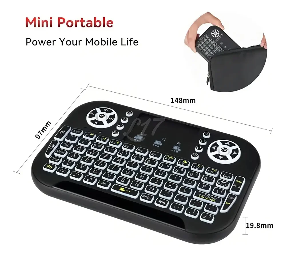 Imagem 3 de 5 do produto Mini Teclado Controle Usb Touchpad Smart Tv PC