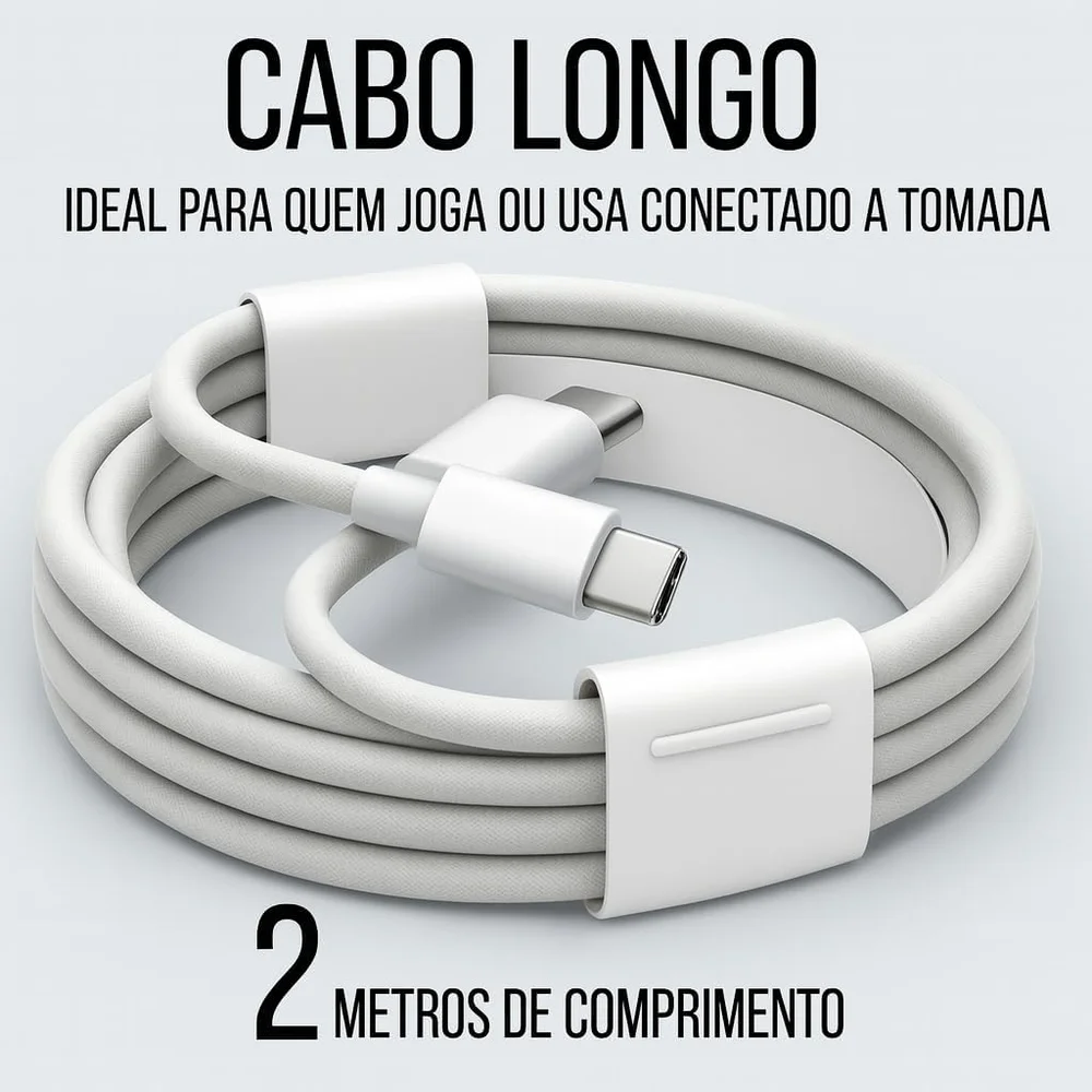 Imagem 3 de 4 do produto Cabo Usb-c Turbo 60w De 2 Metros Compatível Android E Iphone 15, 15 Pro E 15 Pro Max