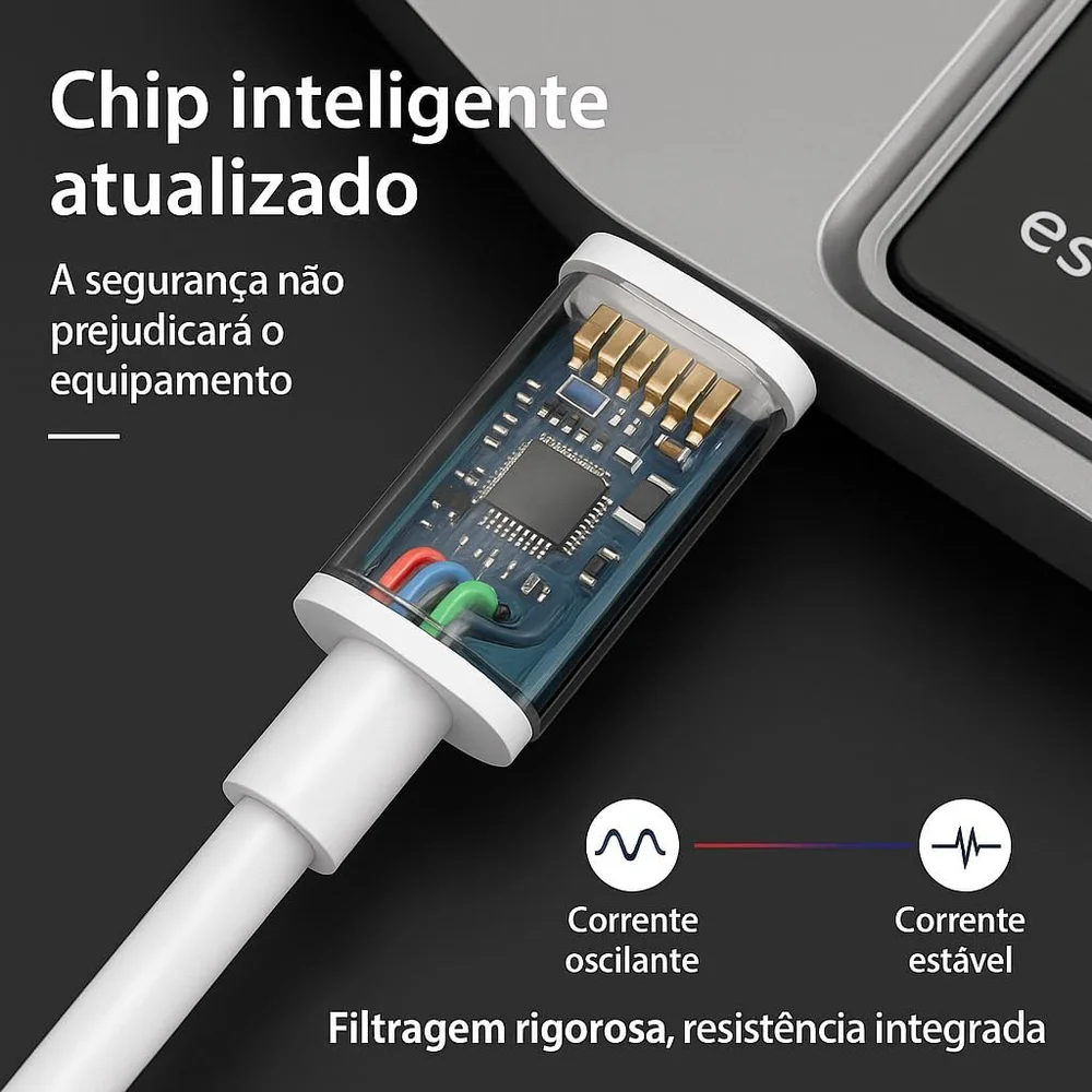 Imagem 4 de 4 do produto Cabo Usb-c Turbo 60w De 2 Metros Compatível Android E Iphone 15, 15 Pro E 15 Pro Max
