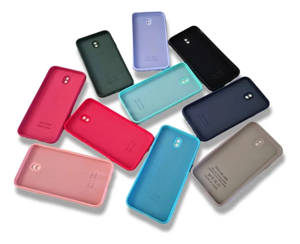 Imagem 2 de 3 do produto Capa Para Celular Samsung Silicone Aveludada J7 Pro Cores Vermelho Lisa