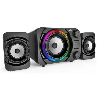 Caixa De Som Bluetooth 2.1 Subwoofer RGB 18w Usb Aux Fm Grasep D-gp301 Bt