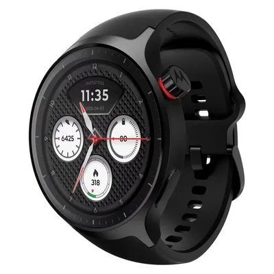 Smartwatch Motorola Moto Watch Powered By Polar, OLED 1.4" 47mm, Gps, Ip68, Pulseira Silicone Preto