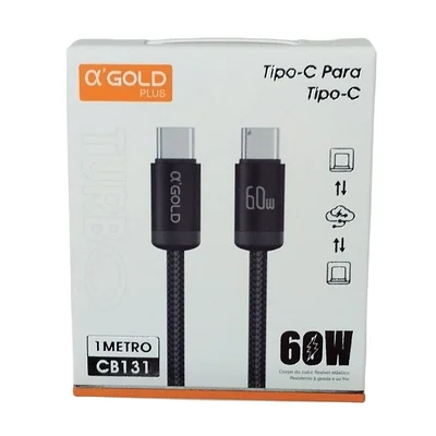 Cabo Tipo-c Para Tipo-c Turbo 60w 1m A'gold Modelo Cb-131