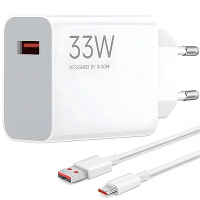 Carregador Xiaomi 33w Charging Usb-a + Cabo - Branco