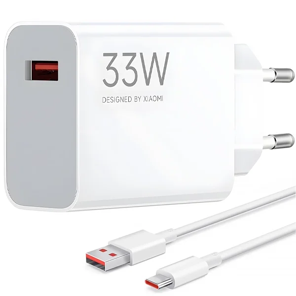 Carregador Xiaomi 33w Charging Usb-a + Cabo - Branco