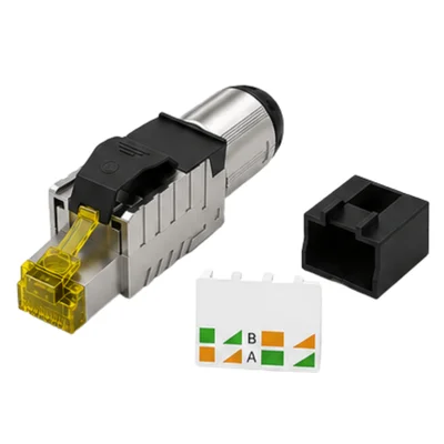 2 Conector Rj45 Cat8 Blindado Toolless Stp 40gbps 2000mhz