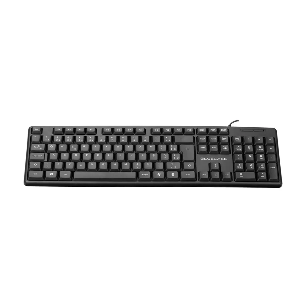 Imagem 2 de 5 do produto Teclado Com Fio Bluecase Usb Abnt2 Cabo 1.2m Preto Bt101bbx