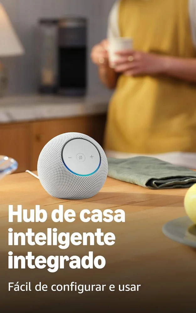 Imagem 3 de 5 do produto Amazon Echo Dot Max ( Geração Mais Recente 2025), Cor Branca - Smart Speaker Com Alexa, Som Envolvente E Hub De Casa Inteligente Integrado,