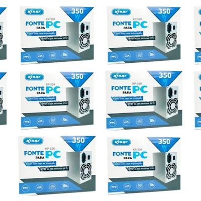 Kit Fonte Atx 350w Knup Kp-526 Com Cabo - Caixa 10 Unid