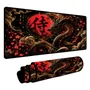 Novo Mouse Pad Gamer Deskpad Speed Extra Grande Borda Costurada Profissional 120x60  - Chama Do Dragão