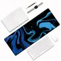 Novo Mouse Pad Gamer Deskpad Speed Extra Grande Borda Costurada Profissional 120x60  - Blue Liquid