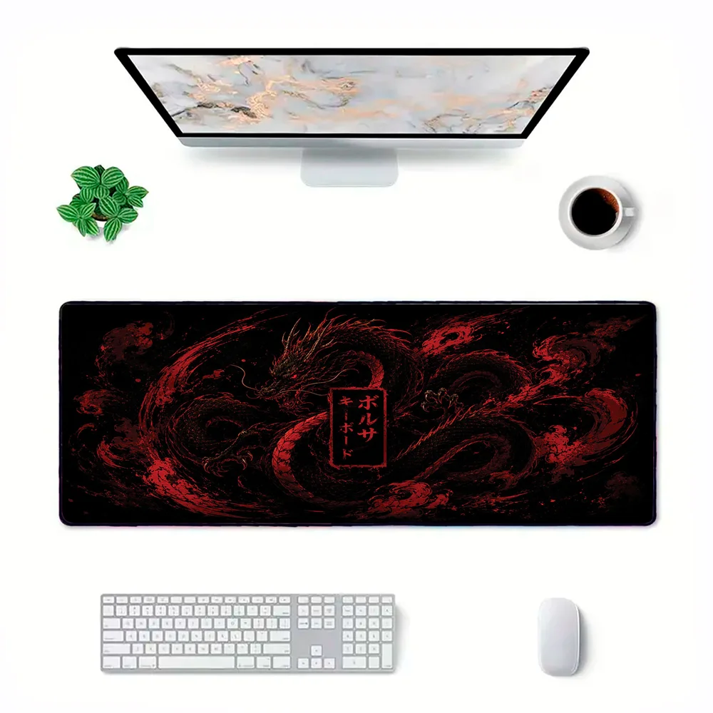 Novo Mouse Pad Gamer Deskpad Speed Extra Grande Borda Costurada Profissional 120x60 - Dragão De Fogo Novo Mouse Pad Gamer Deskpad Speed Extra Grande Borda Costurada Profissional 120x60 - Dragão De Fogo