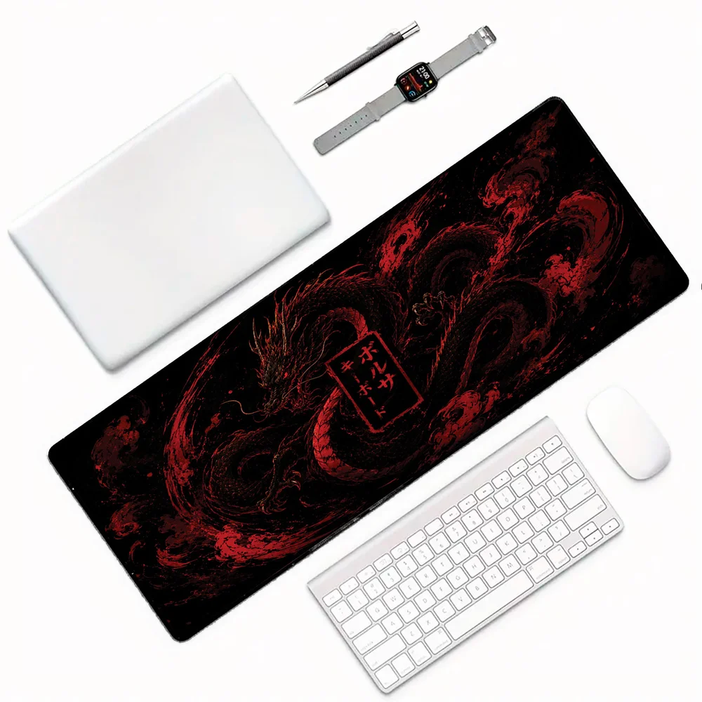Novo Mouse Pad Gamer Deskpad Speed Extra Grande Borda Costurada Profissional 120x60 - Dragão De Fogo Novo Mouse Pad Gamer Deskpad Speed Extra Grande Borda Costurada Profissional 120x60 - Dragão De Fogo