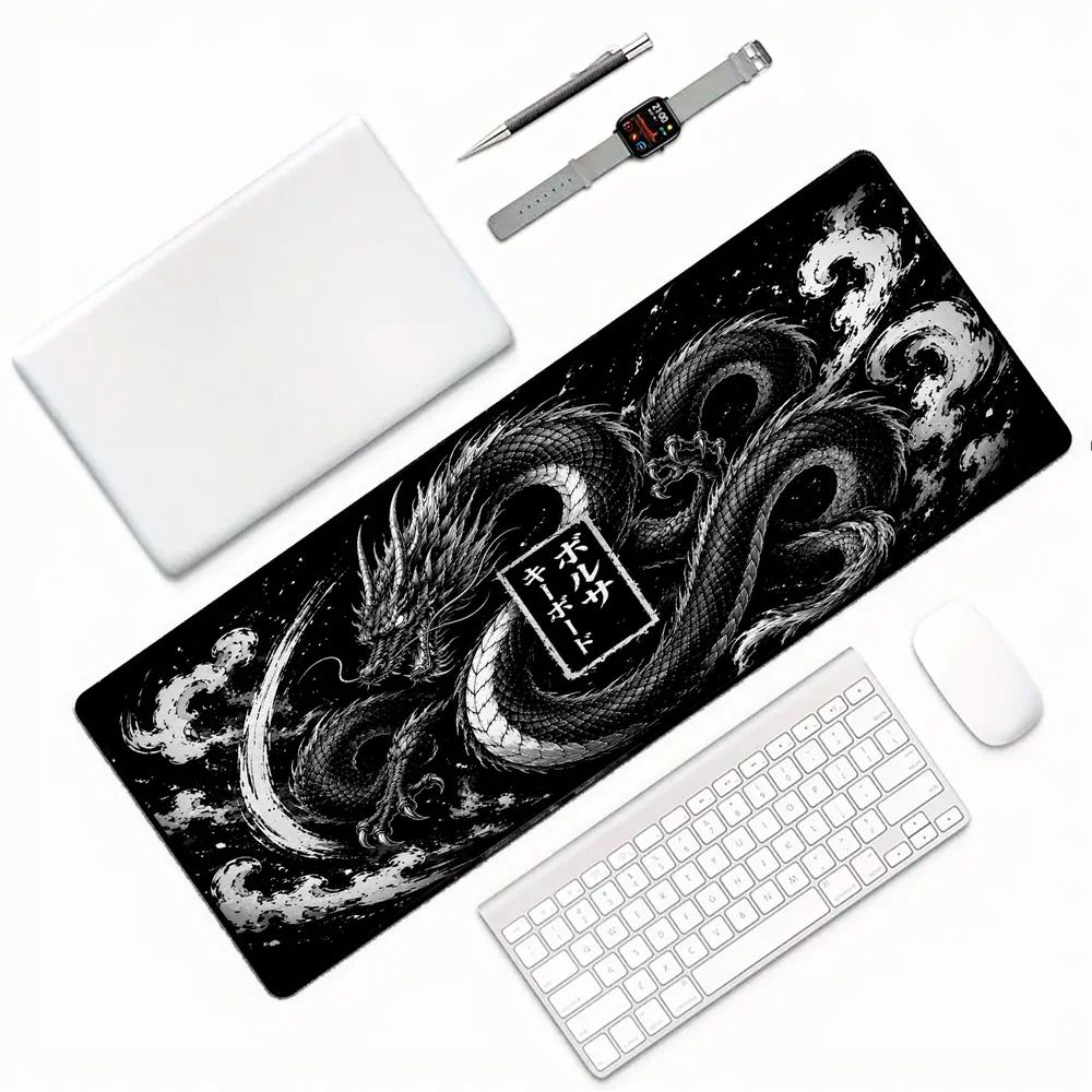 Novo Mouse Pad Gamer Deskpad Speed Extra Grande Borda Costurada Profissional 60x30  -  Dragão Arcano