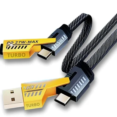 Cabo 4 Em 1 Reforçado 65w Turbo Com Usb-c E Conectores Múltiplos | Carregamento Rápido |1,2 Metros | Nylon Trançado