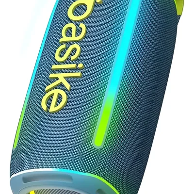 Caixa De Som Portatil Bluetooth Prova D'água Basike RGB Verde