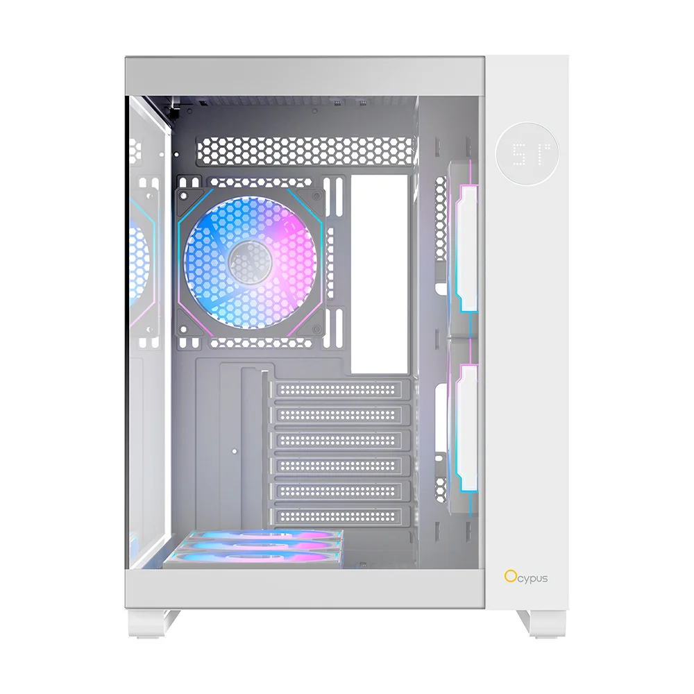 Imagem 2 de 5 do produto Gabinete Gamer Ocypus Iota C70 Atx ARGB Com Fans Branco
