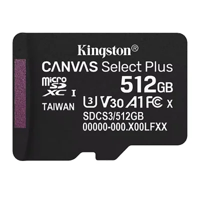 Cartão De Memória Micro Sd Kingston Canvas Select Plus 512gb