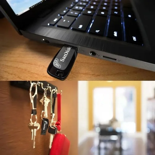 Imagem 3 de 5 do produto Pendrive Sandisk Ultra Shift 64gb Usb 3.0 Flash Drive 100mb/ Preto