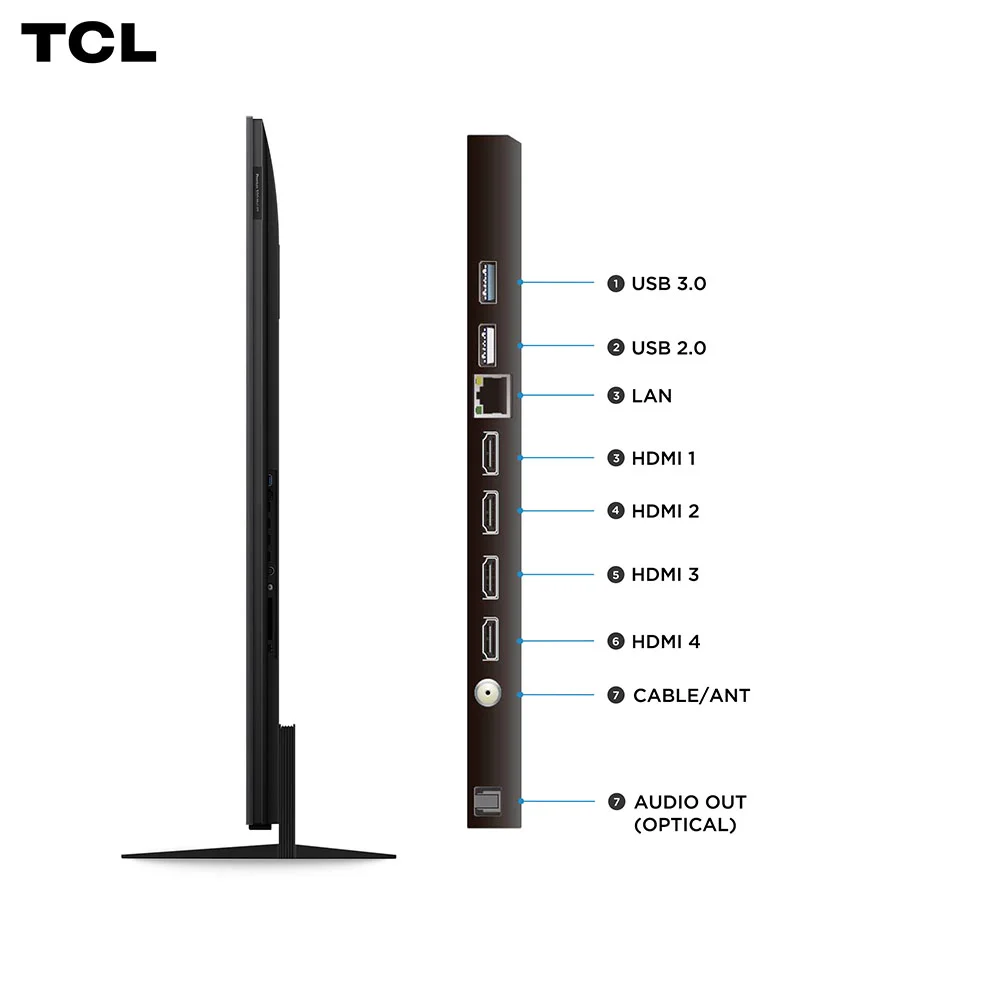 Smart Tv Tcl 65 " Sqd mini LED 4k C7l Wifi Bluetooth Google Tv Hdr10+ Ultra Slim 65c7l 8