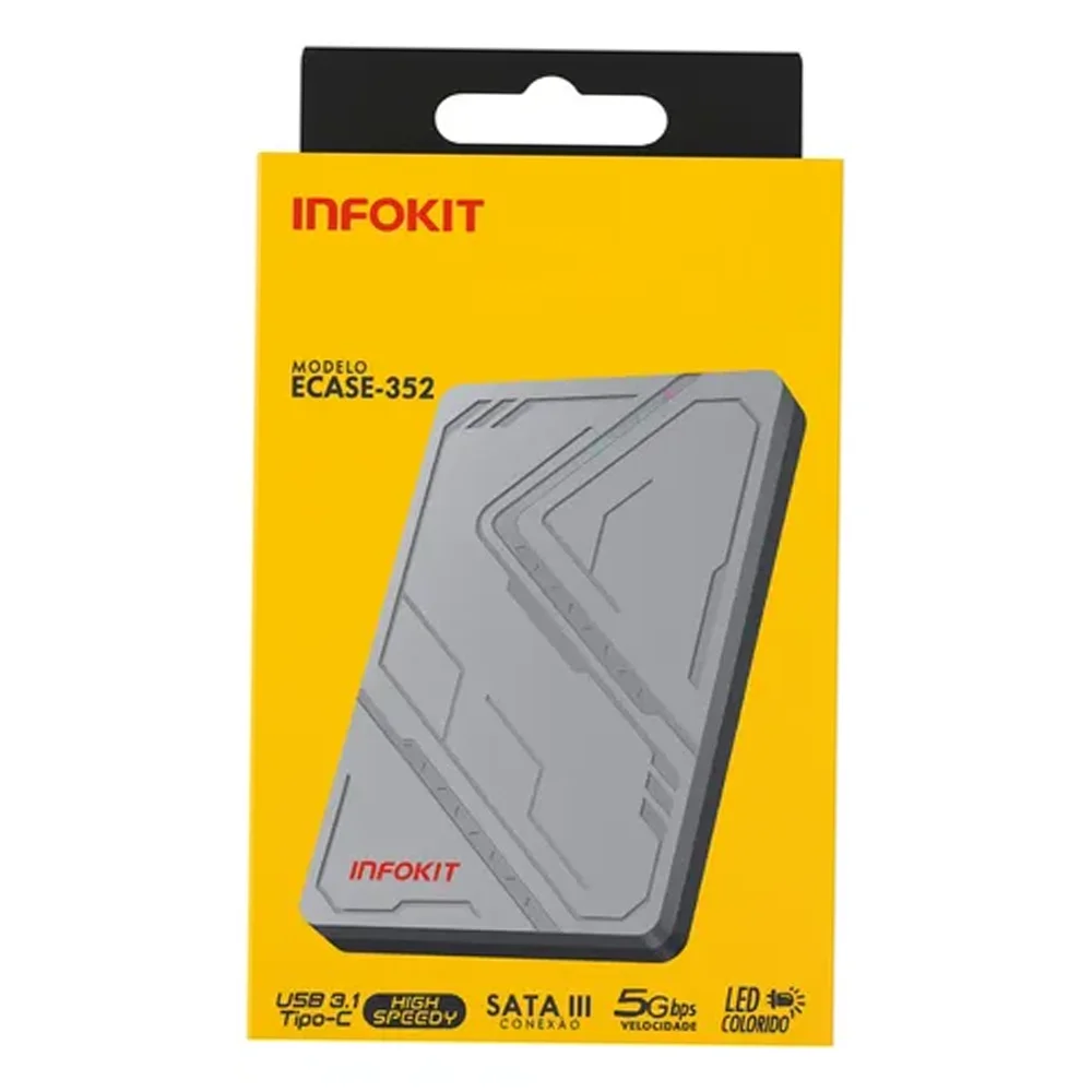 Gaveta Case Para Hd Sata 2.5" Usb 3.1 Infokit Ecase-352