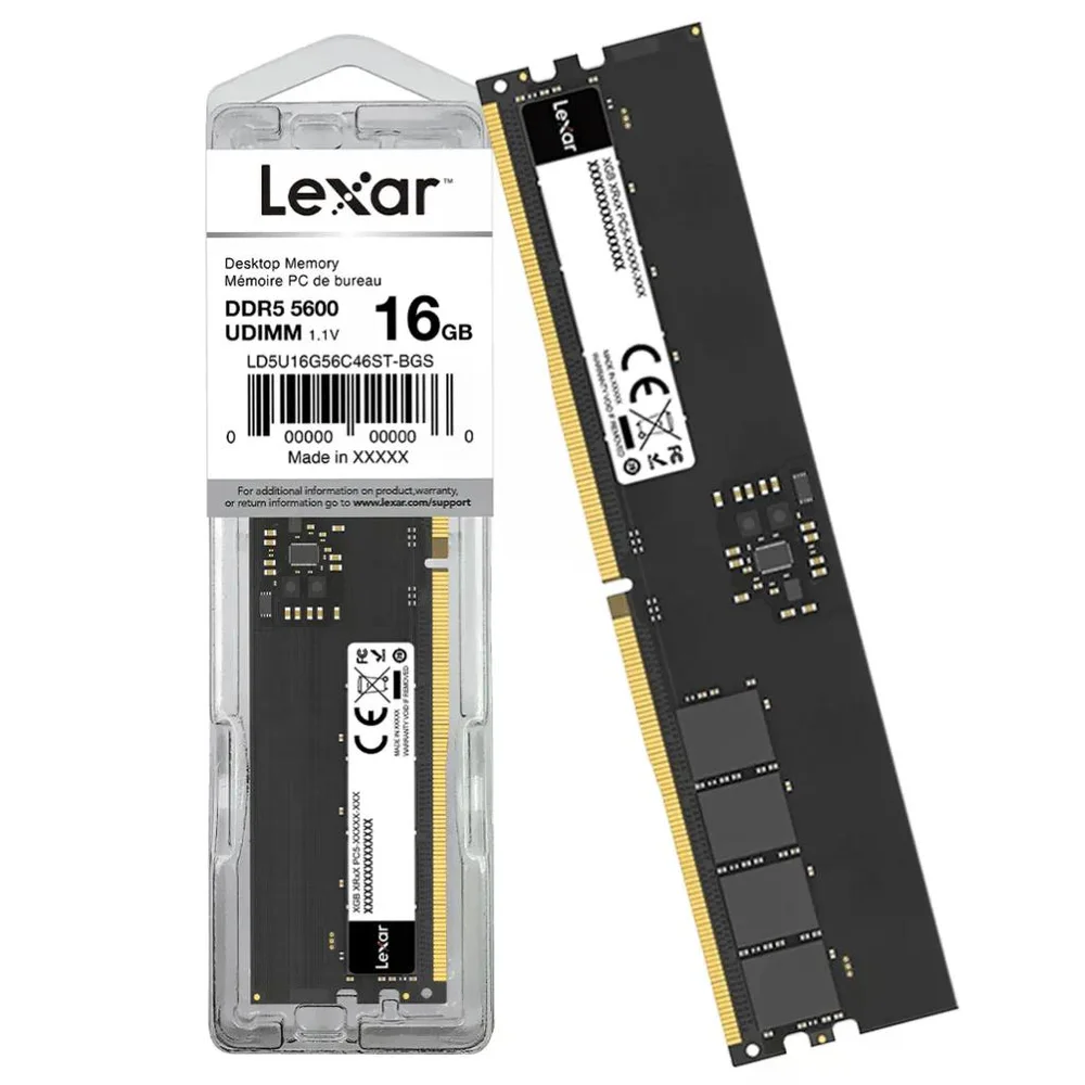 Memória Lexar, 16gb Ddr5, 5600mhz, Cl46, Ld5u16g56c46st-bgs