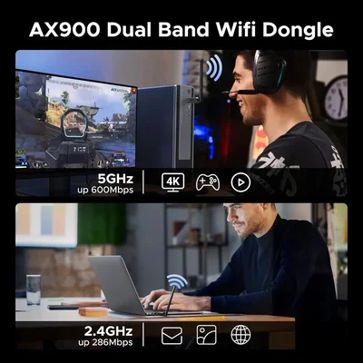 Adaptador Wifi 6 Usb 3.0 Dual Band Ax900mbps Bluetooth C/antena — foto 2