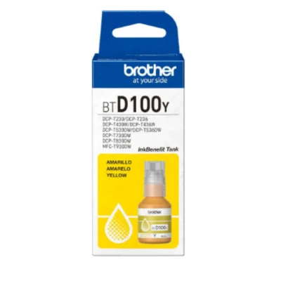 Tinta Brother Btd100y Bt-d100 Amarelo | Dcp-t230 Dcp-t430w Dcp-t530dw Dcp-t730dw |   48.8ml