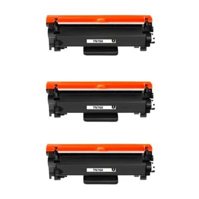 Kit 3 Toners Compatíveis Premium Para Brother Tn760 - 3k - Linha Compatível