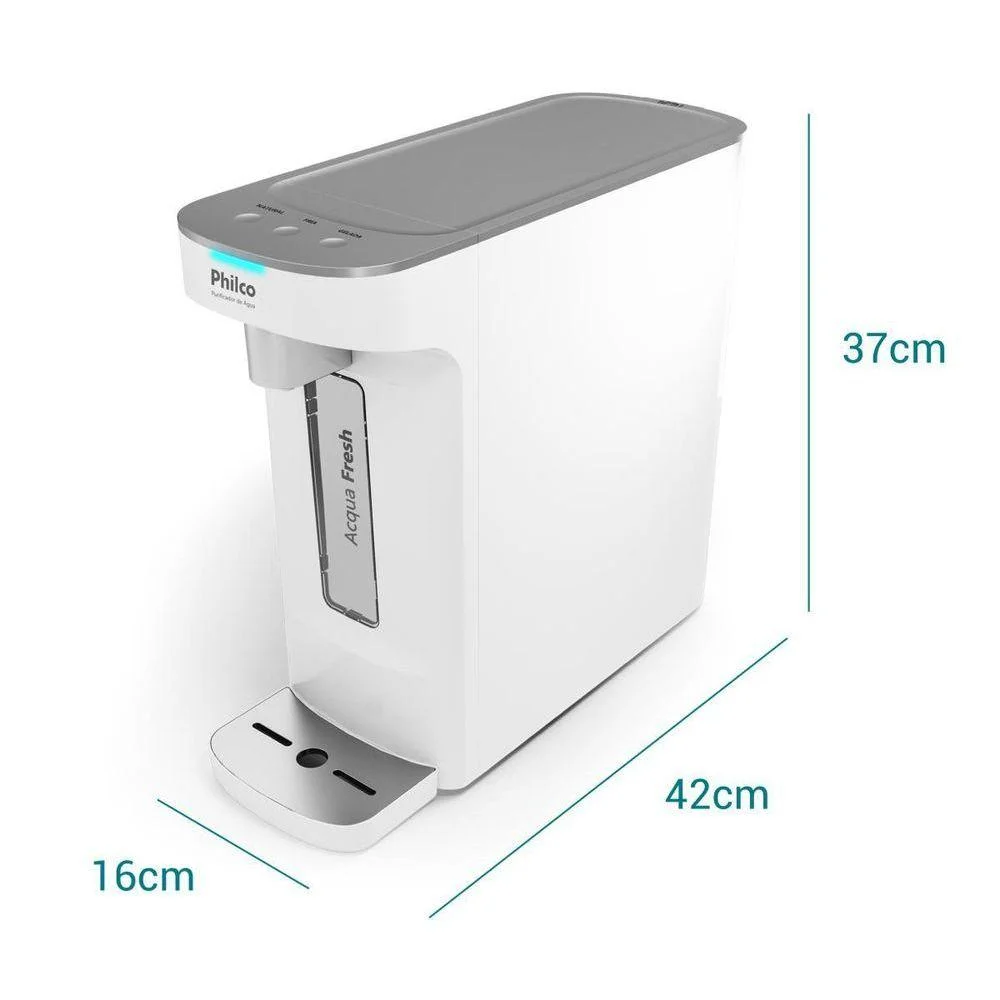 Imagem 2 de 5 do produto Purificador De Água De Bancada Philco Ppu12a Acqua Fresh Água Natural E Gelada Branco Bivolt