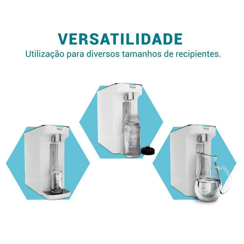 Imagem 4 de 5 do produto Purificador De Água De Bancada Philco Ppu12a Acqua Fresh Água Natural E Gelada Branco Bivolt