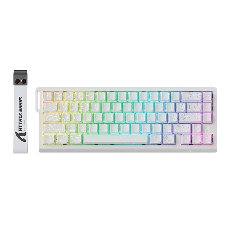 Teclado Magnetico Attack Shark X68pro He, RGB, Switch Magnetico Linear, Tri-mode, Branco