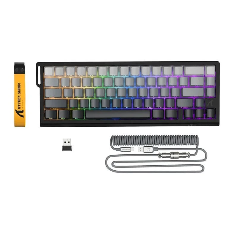 Imagem 3 de 3 do produto Teclado Magnetico Attack Shark X68pro He, RGB, Switch Magnetico Linear, Tri-mode, Gradiente