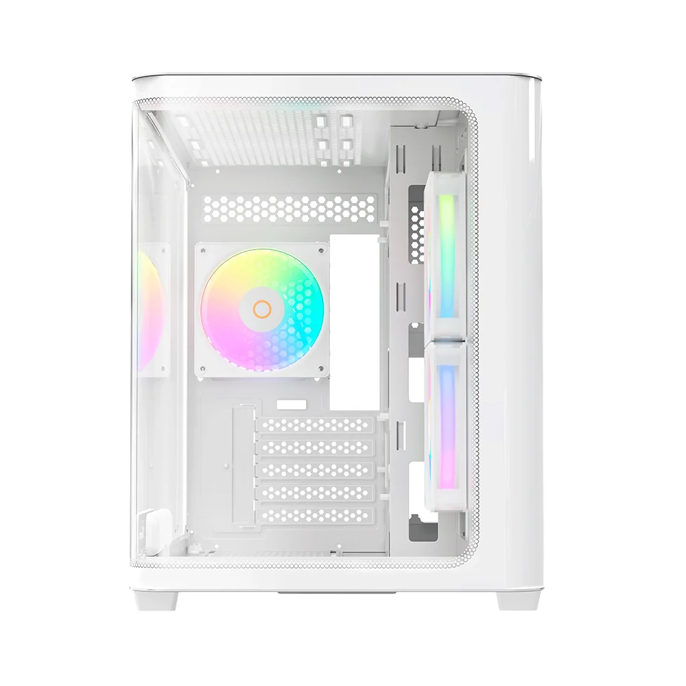 Imagem 2 de 5 do produto Gabinete Gamer Ocypus Iota C50 Curve Atx ARGB Digital Com Fan Branco