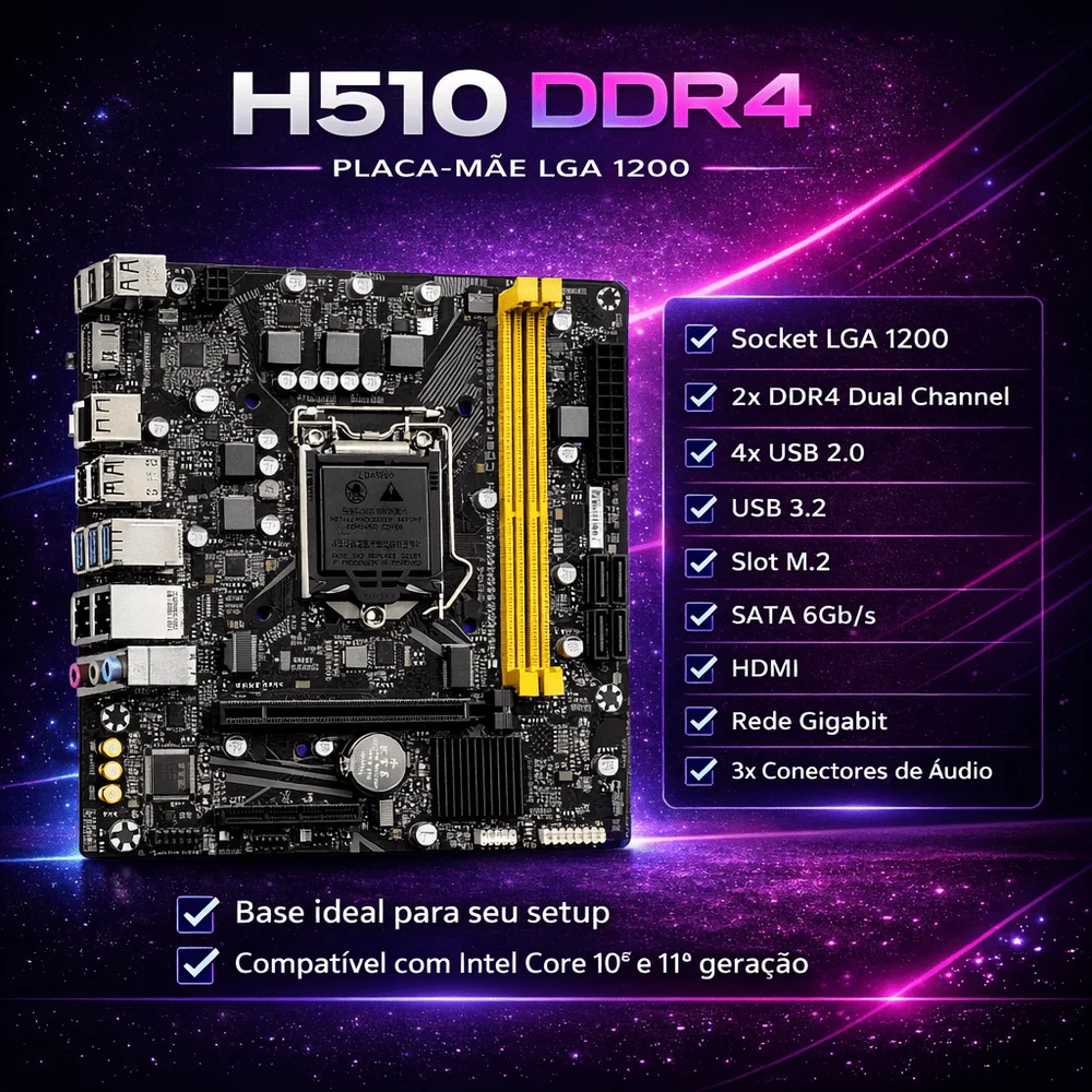 Imagem 5 de 5 do produto PC Intel i5 10º G 8 Gb Ddr4 SSD 240GB Slim