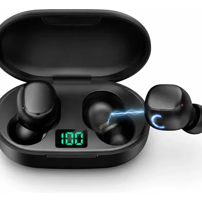 Fone De Ouvido Sem Fio Bluetooth E6s In-ear Preto Com Visor De Bateria