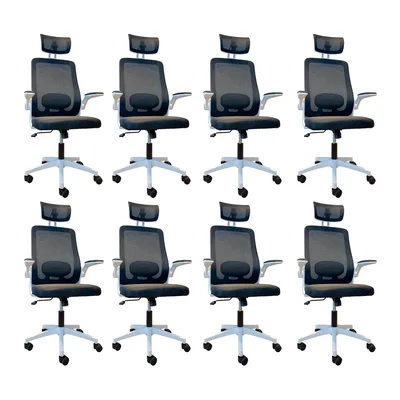 Cadeira De Escritório Oficial Presidente Prime Executiva - Branco E Preto - 8